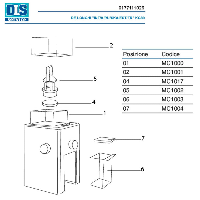 ตัวบดเมล็ดกาแฟ (ตัวบน) DELONGHI รุ่น KG79 KG79J KG89 Part No. MC1002 Removable Grinder (แท้) อะไหล่เครื่องชงกาแฟ